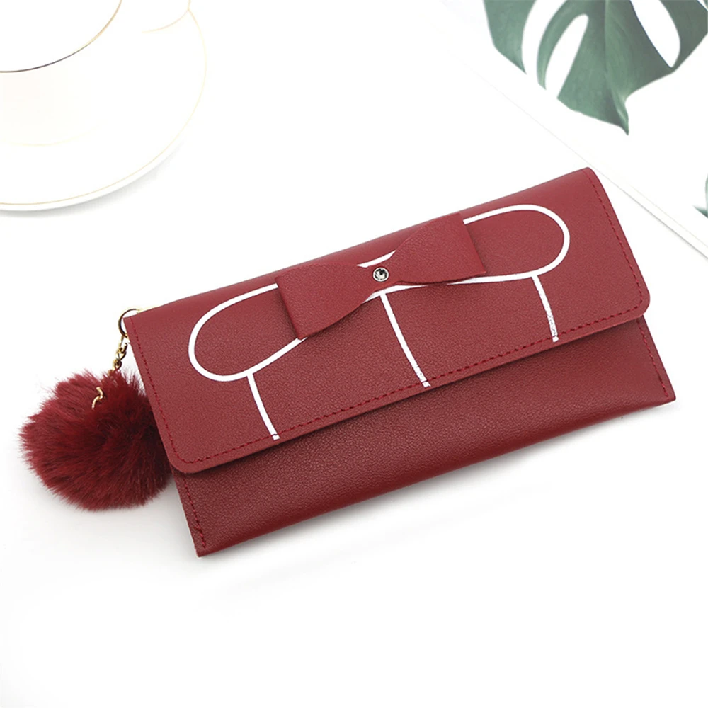 Leather Wallet Ladies Mini Multifunction Solid Color Bow Cute Hair Ball Zipper Purse Card Holder Luxury Brand Designer Wallets
Leather Wallet Ladies Mini Multifunction Solid Color Bow Cute Hair Ball Zipper Purse Card Holder Luxury Brand Designer Wallets