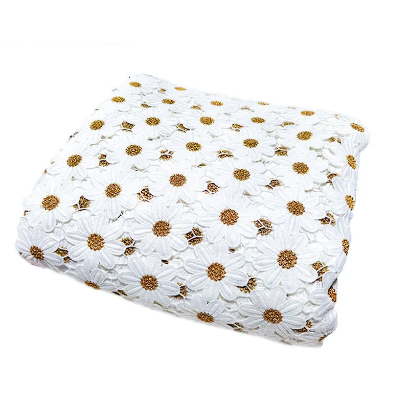 Gold Thread Daisy Embroidered Cloth Water Soluble Embroidery Lining Lace Fabrics
Gold Thread Daisy Embroidered Cloth Water Soluble Embroidery Lining Lace Fabrics