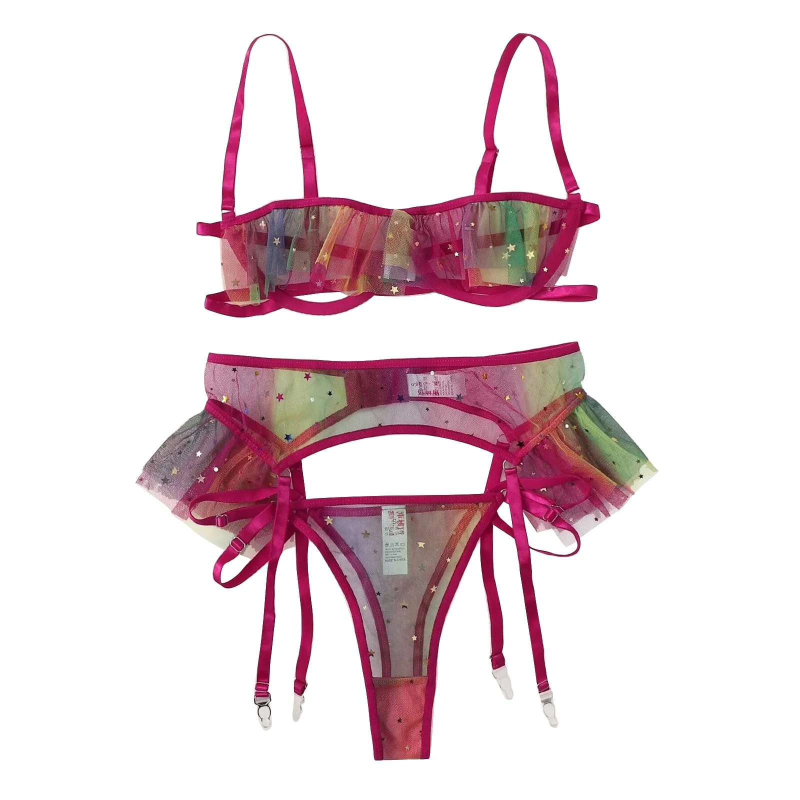 3PC Colorful Lace Sexy Lingerie Erotic Hollow Out Bra Set Women Sexy Underwear Transparent Exotic Costume Lenceria Sensual Mujer
3PC Colorful Lace Sexy Lingerie Erotic Hollow Out Bra Set Women Sexy Underwear Transparent Exotic Costume Lenceria Sensual Mujer