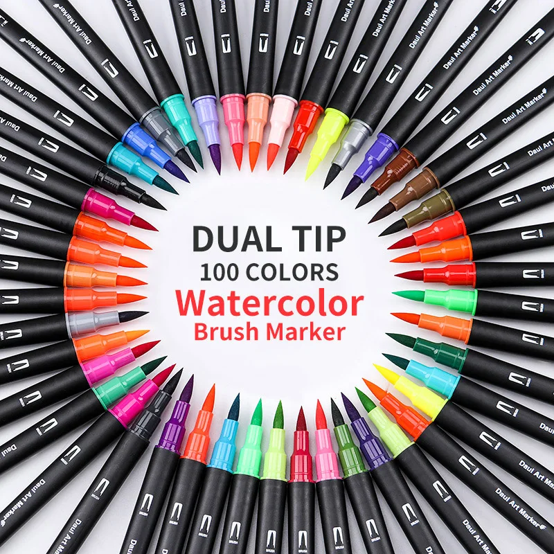 100 Colors Watercolor Markers for Drawing Painting Set Professional Water Coloring Brush Pens Dual Tip for School Art Supplies
100 Colors Watercolor Markers for Drawing Painting Set Professional Water Coloring Brush Pens Dual Tip for School Art Supplies