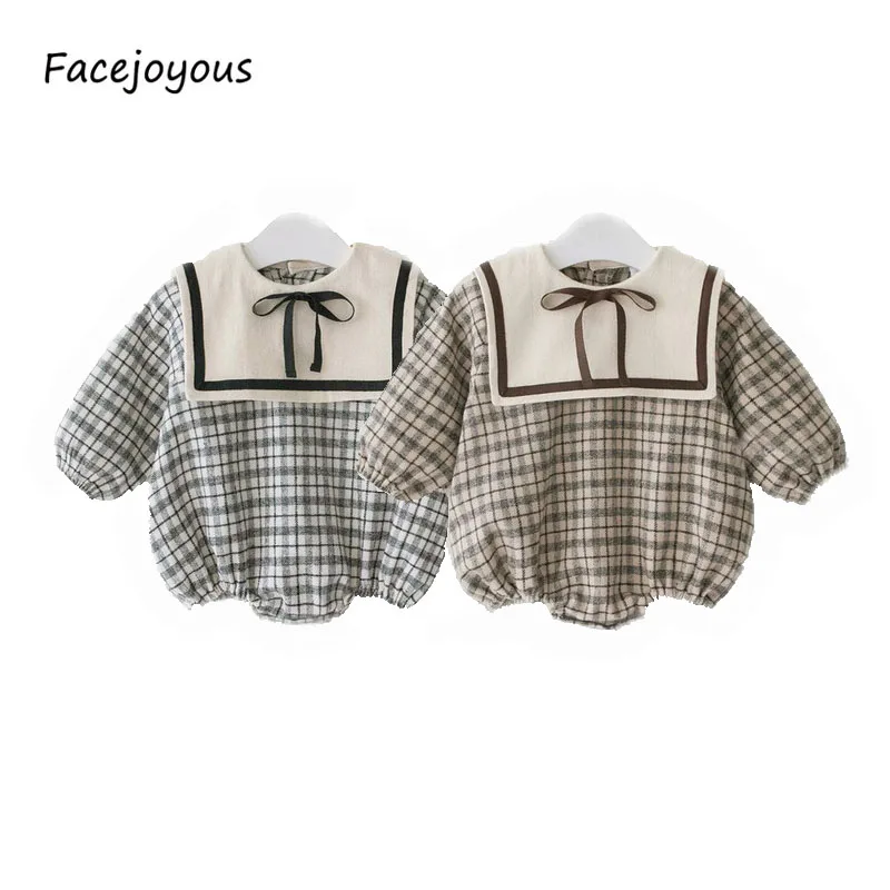 2020 Spring Summer Baby Girl Bodysuit Cotton Long-sleeved Plaid Print Bodysuit Kids Newborn Navy Collar Climbing Clothes
2020 Spring Summer Baby Girl Bodysuit Cotton Long-sleeved Plaid Print Bodysuit Kids Newborn Navy Collar Climbing Clothes