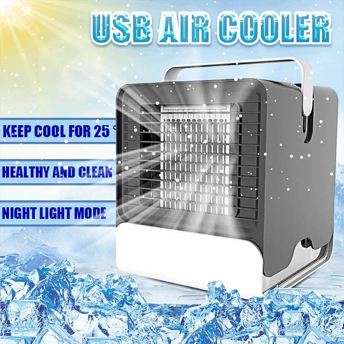 Portable Mini USB Air Cooler Fan Air Conditioner Desktop Air Cooling Fan Humidifier Purifier For Office Bedroom 151X150X171mm
Portable Mini USB Air Cooler Fan Air Conditioner Desktop Air Cooling Fan Humidifier Purifier For Office Bedroom 151X150X171mm
