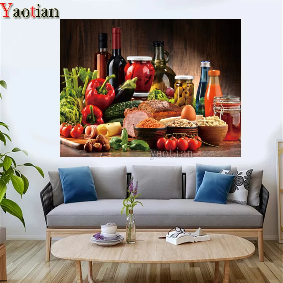 Алмазная картина 5D для кухни, фруктов, овощей, хлеба, картина для стразы, квадратная Алмазная вышивка, мозаичное украшение
Алмазная картина 5D для кухни, фруктов, овощей, хлеба, картина для стразы, квадратная Алмазная вышивка, мозаичное украшение