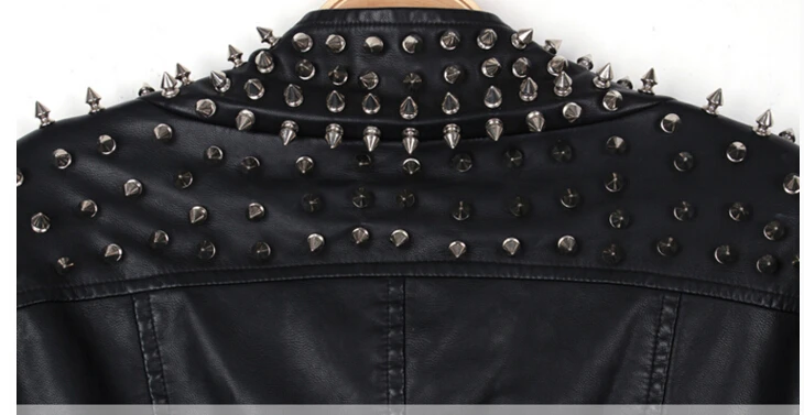European Lady Personality Fashion Punk Style Rivet Jacket Motorcycle Leather Short Jacket Female Rock Jackets StreetWear Clothes
European Lady Personality Fashion Punk Style Rivet Jacket Motorcycle Leather Short Jacket Female Rock Jackets StreetWear Clothes