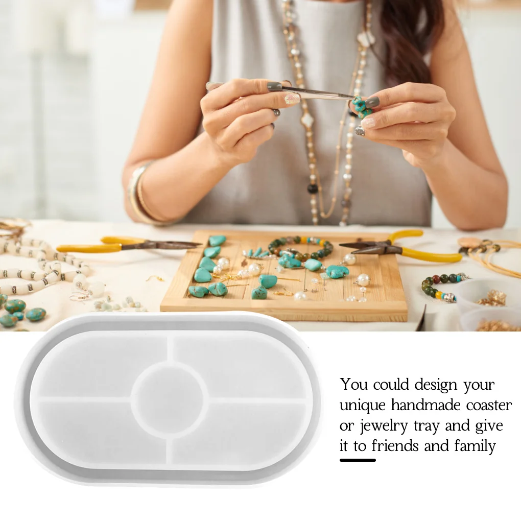 DIY Crystal Epoxy Resin Oval Tray Coaster Silicone Mold Resin Mould Casting Molds Handmade Jewelry Storage Tray
DIY Crystal Epoxy Resin Oval Tray Coaster Silicone Mold Resin Mould Casting Molds Handmade Jewelry Storage Tray