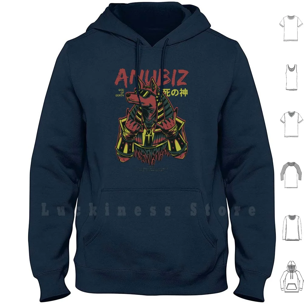 Толстовка с капюшоном Anubis God Of Death длинным рукавом Anubiz Манга Аниме Комикс книга