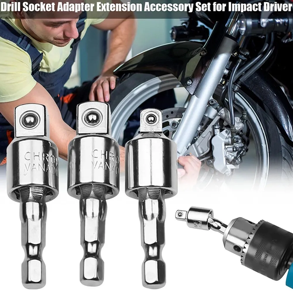 1p Electric Drill Socket Adapter For Impact Driver With Hex Shank To Square Socket Drill Bits Rotatable Extension 1/4" 3/8" 1/2"
1p Electric Drill Socket Adapter For Impact Driver With Hex Shank To Square Socket Drill Bits Rotatable Extension 1/4" 3/8" 1/2"