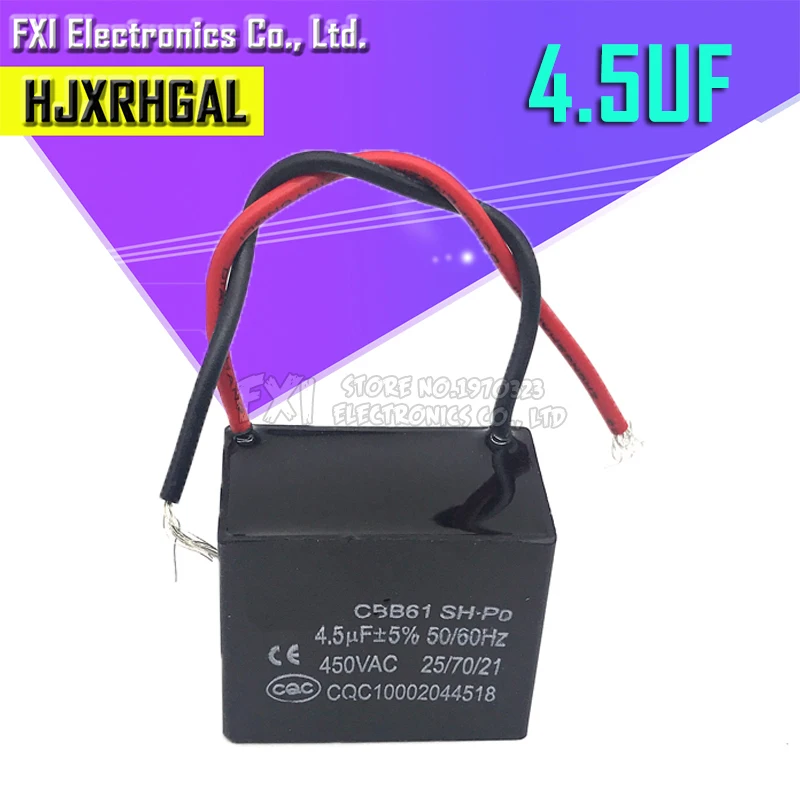 2pcs CBB61 4.5uf starting capacitance AC Fan Capacitor 450V CBB Motor Run | Capacitors