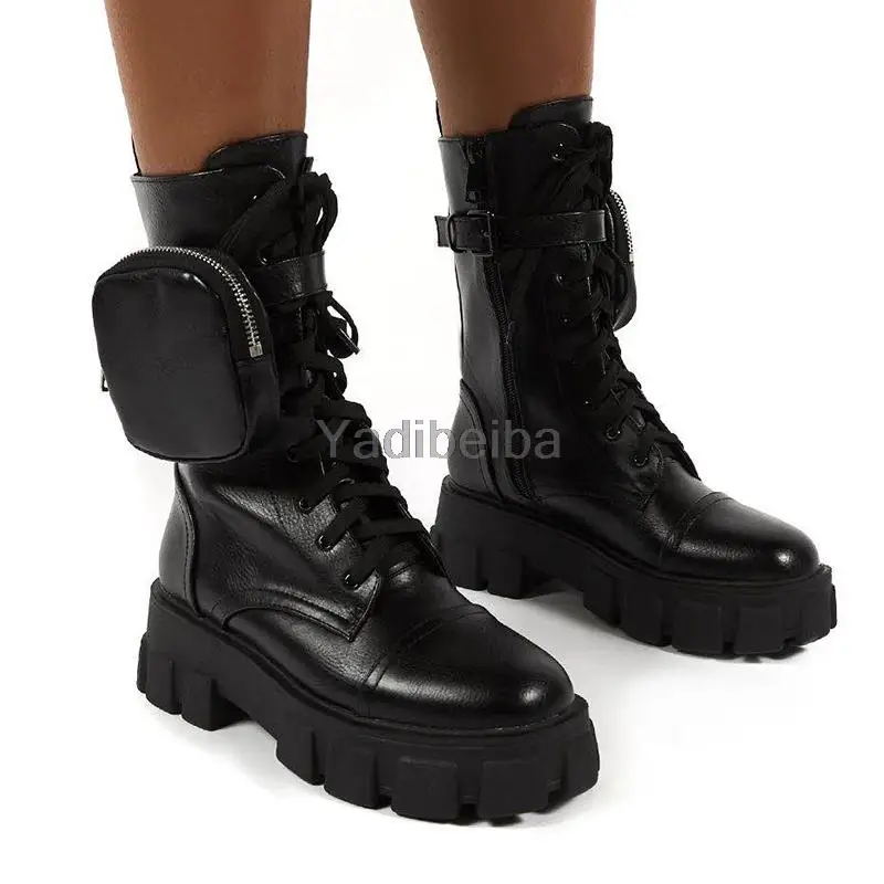 2021 New Chunky Boots Fashion Pocket Platform Boots Women Ankle Boots Female Sole Pouch Motorcycle Boots Shoes Women Botas Mujer
2021 New Chunky Boots Fashion Pocket Platform Boots Women Ankle Boots Female Sole Pouch Motorcycle Boots Shoes Women Botas Mujer