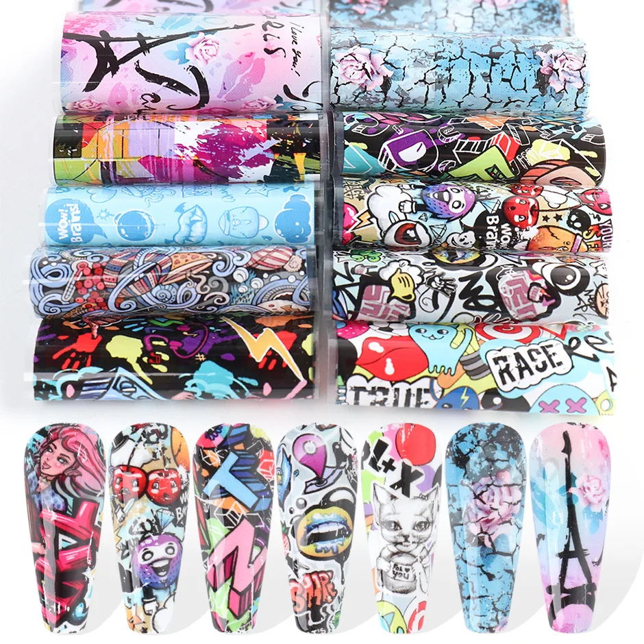10/9/4pcs Colorful Scrawl Nail Stickers Nail Art Transfer Foil Cool Painting Flower Adhesive Wraps Decal Manicure Accessories
10/9/4pcs Colorful Scrawl Nail Stickers Nail Art Transfer Foil Cool Painting Flower Adhesive Wraps Decal Manicure Accessories