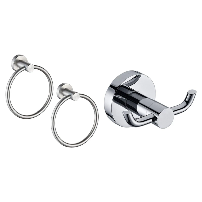 JFBL Hot 1 Pcs Stainless Steel Towel Holder Bathroom Robe 2 Hook 5cmx6cmx8cm & 2Pcs Wall Towel Rack Bathroom Decor Round
JFBL Hot 1 Pcs Stainless Steel Towel Holder Bathroom Robe 2 Hook 5cmx6cmx8cm & 2Pcs Wall Towel Rack Bathroom Decor Round