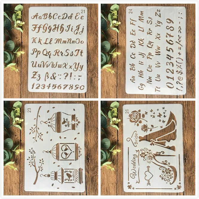 4Pcs/Set 26cm Alphabet Birdcage DIY Craft Layering Stencils Painting Scrapbooking Stamping Embossing Album Paper Card Template
4Pcs/Set 26cm Alphabet Birdcage DIY Craft Layering Stencils Painting Scrapbooking Stamping Embossing Album Paper Card Template