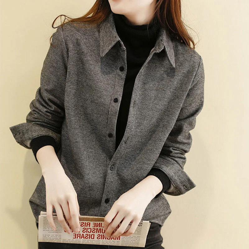 CMAZ 2021 Autumn Winter Thick Coats for Women 2021autumn and Winter New French Houndstooth Woolen Shirt Lapel Graceful and Fashi
CMAZ 2021 Autumn Winter Thick Coats for Women 2021autumn and Winter New French Houndstooth Woolen Shirt Lapel Graceful and Fashi