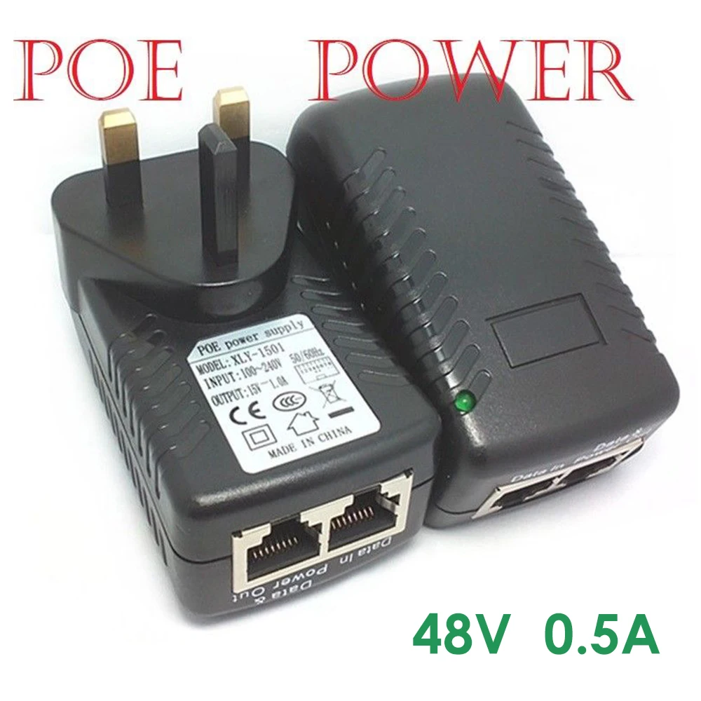 48V 0.5A POE Power Supply PoE Injector Power Supply Over Ethernet Adapter UK Plug
48V 0.5A POE Power Supply PoE Injector Power Supply Over Ethernet Adapter UK Plug