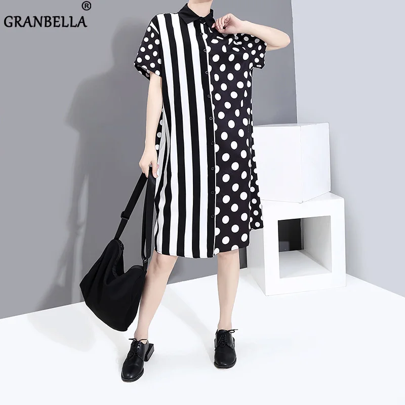Temperament Striped Shirt Short Sleeve Summer Dresses Patchwork Version Young Trendy Woman Dress Ladies Streetwear Casual Dress
Temperament Striped Shirt Short Sleeve Summer Dresses Patchwork Version Young Trendy Woman Dress Ladies Streetwear Casual Dress
