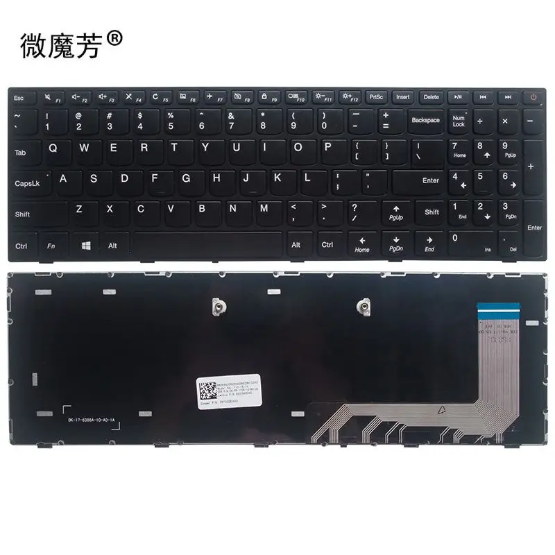 

New for lenovo ideaPad 110-15ISK English US laptop keyboard No backlit with frame black P/N:5N20L25958 V6386A-US
