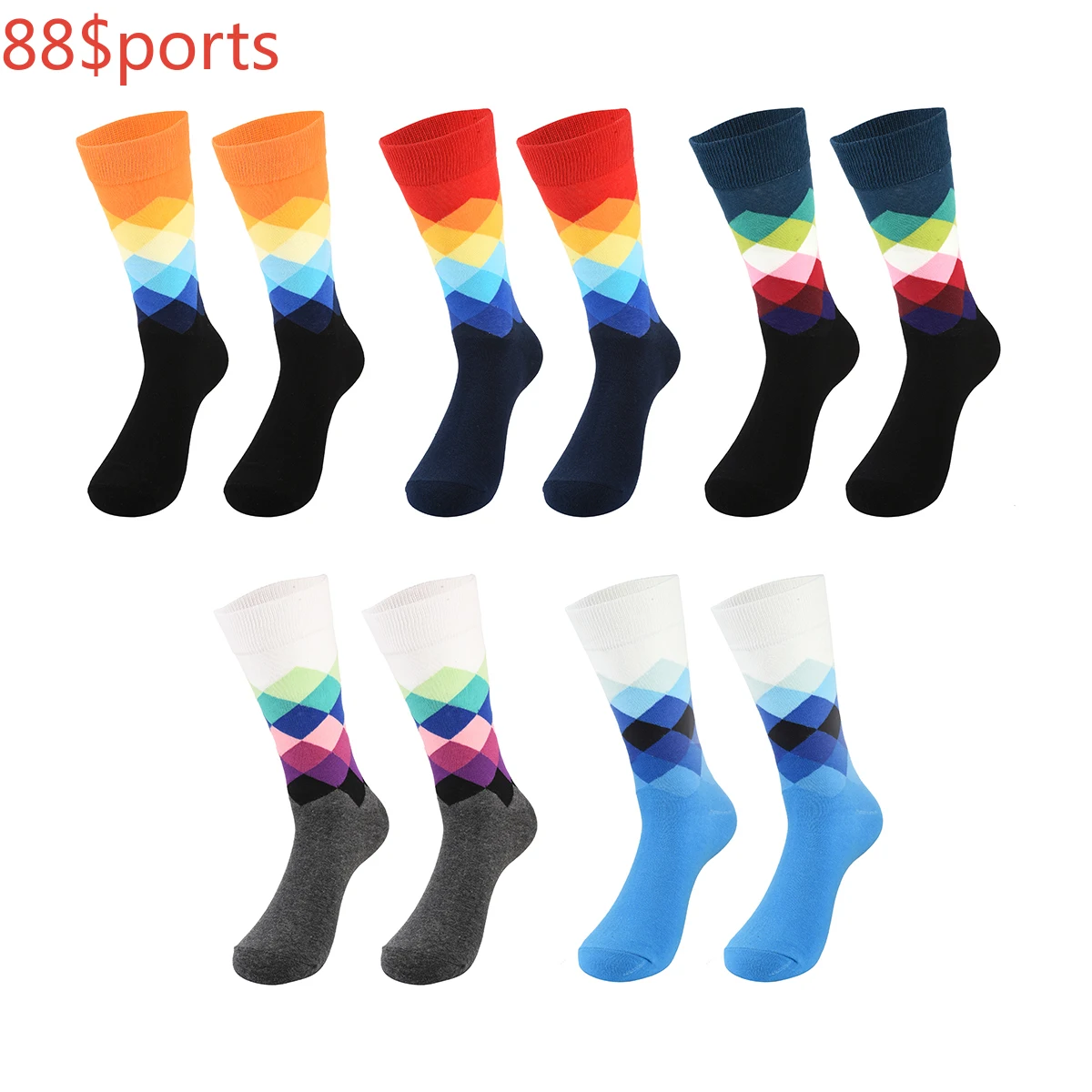 10 pairs of high quality socks for men and women casual fashion gradient fun diamond socks
10 pairs of high quality socks for men and women casual fashion gradient fun diamond socks