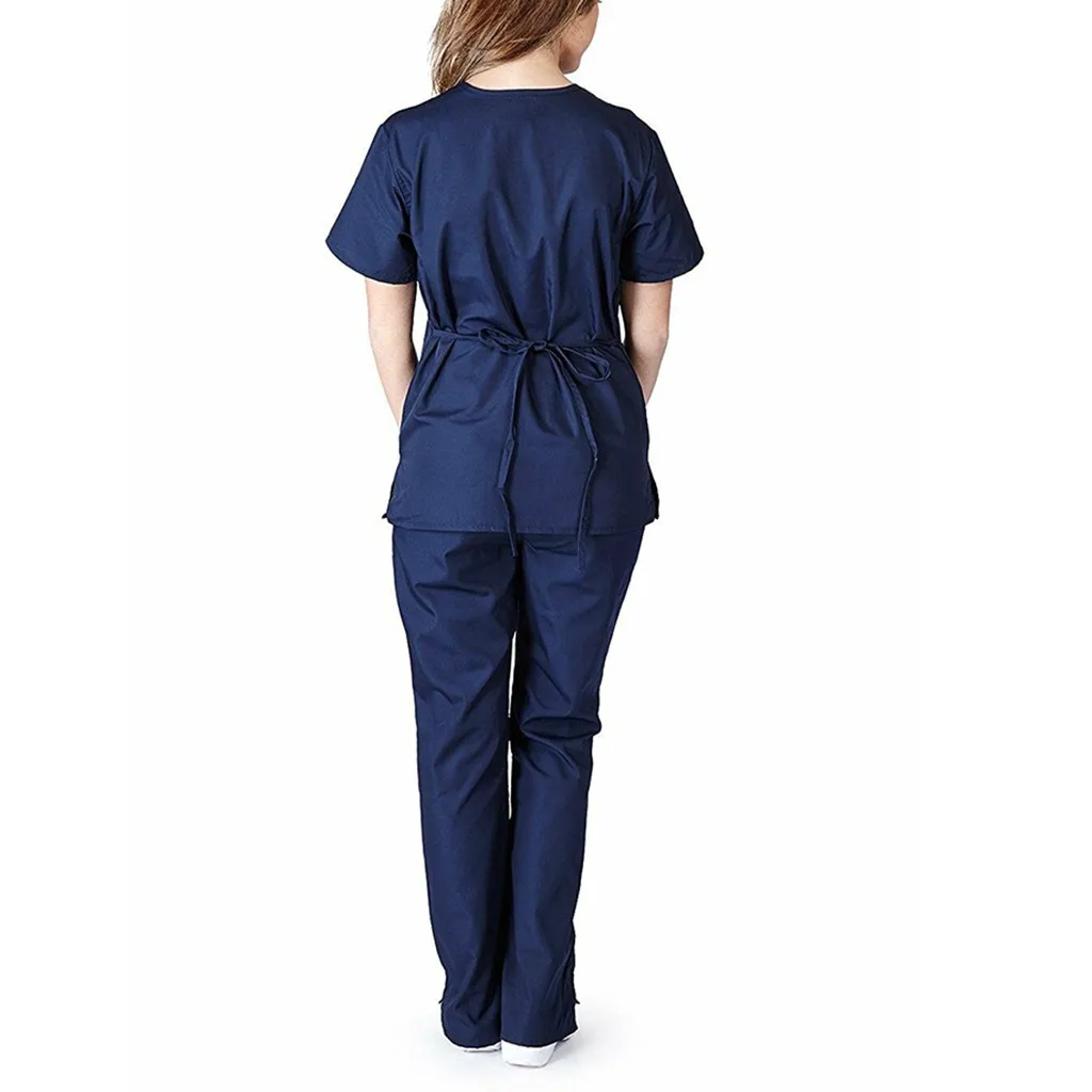 Women Laboratory Suit Nurse Uniforms Work Sets Short Sleeve V-neck Tops+Pants Suit Beauty Salon Healthcare Scrub Set
Women Laboratory Suit Nurse Uniforms Work Sets Short Sleeve V-neck Tops+Pants Suit Beauty Salon Healthcare Scrub Set