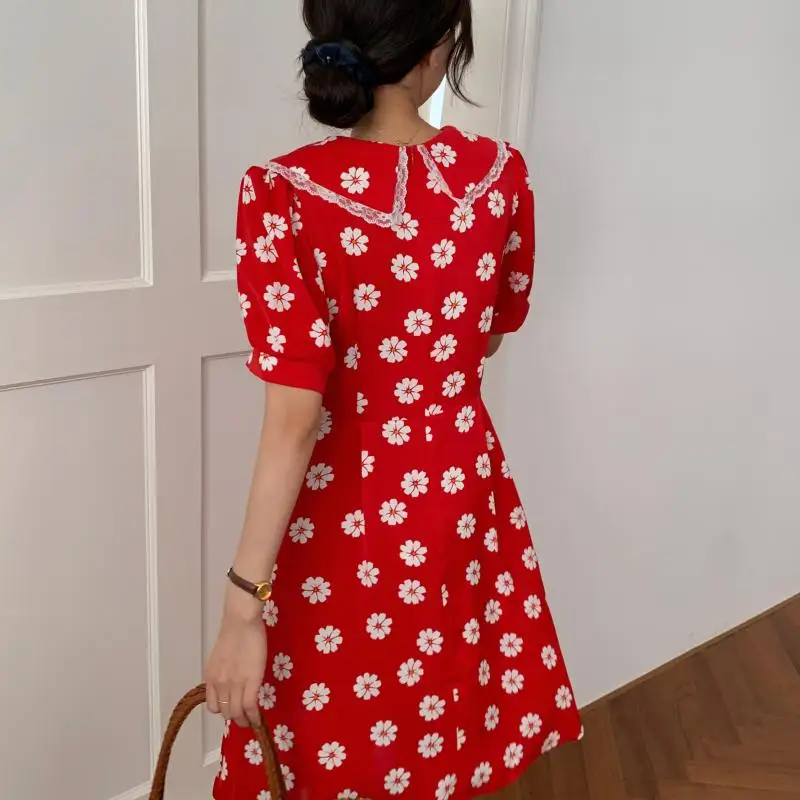 Harajuku Daisy Patchwork Lace Summer Short Sleeves Chic Sweet Korean Sexy Slim All Match Stylish Women Dresses Vestidos
Harajuku Daisy Patchwork Lace Summer Short Sleeves Chic Sweet Korean Sexy Slim All Match Stylish Women Dresses Vestidos
