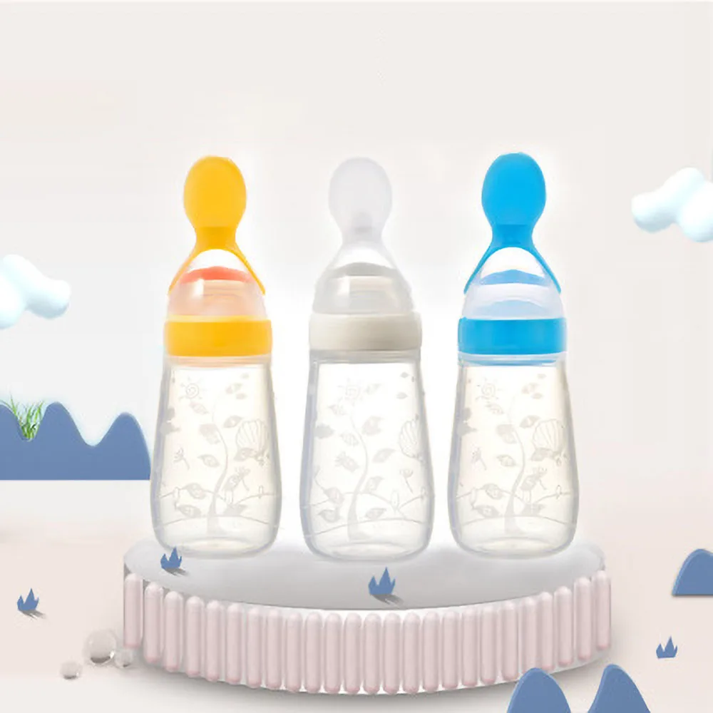 Детские 125 мл squeeze рисовые хлопья для кормления малышей с принтом в виде бутылки