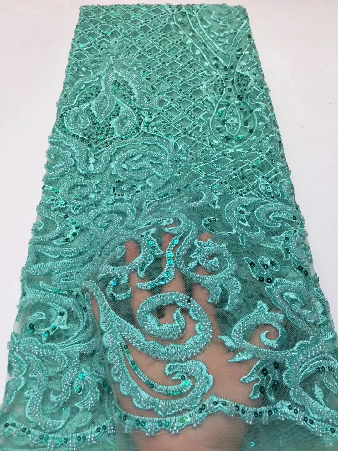 African beaded lace fabric 2020 high quality handmade lace fabric Nigeria embroidery French tulle lace fabric ZX37921
African beaded lace fabric 2020 high quality handmade lace fabric Nigeria embroidery French tulle lace fabric ZX37921