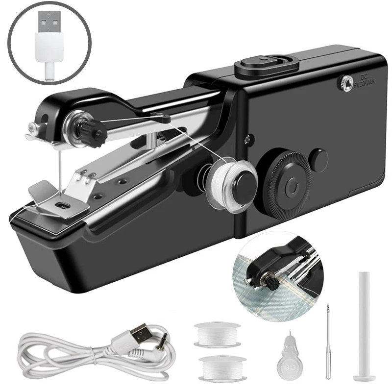 USB Electric Handheld Sewing Machine Kit, Cordless Mini Quick Repairing Sewing Machine for Denim Curtain Leather
USB Electric Handheld Sewing Machine Kit, Cordless Mini Quick Repairing Sewing Machine for Denim Curtain Leather