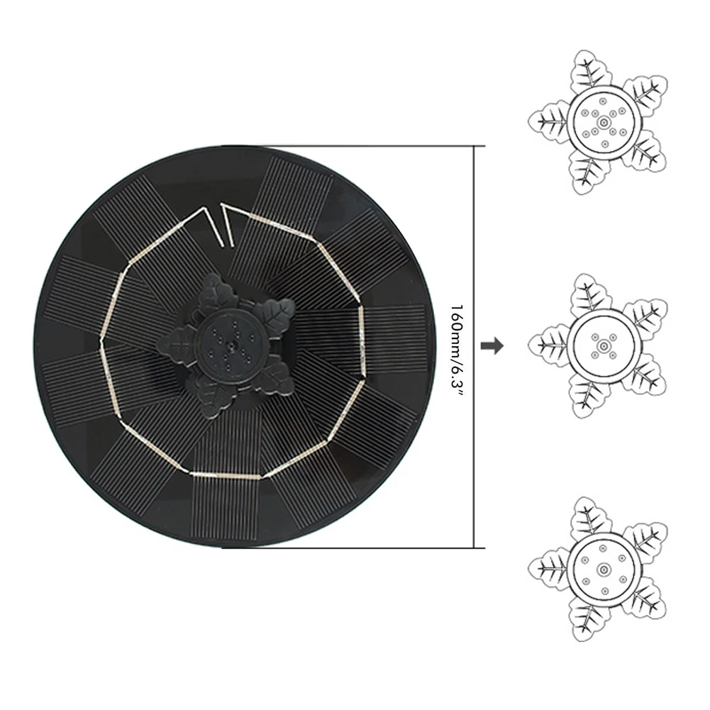 Solar Fountain Flower Shaped Sprinkler Solar Water Pump Bird Bath Fountain with 3 Speed Switching Nozzle for Pool Pond Patio
Solar Fountain Flower Shaped Sprinkler Solar Water Pump Bird Bath Fountain with 3 Speed Switching Nozzle for Pool Pond Patio
