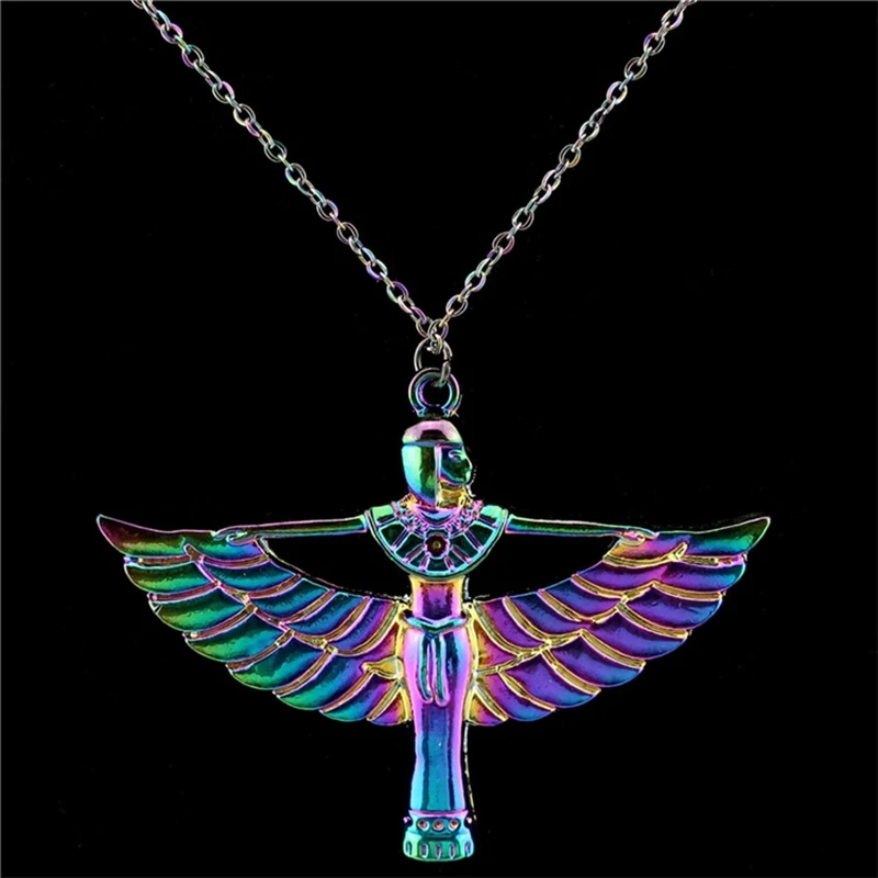 Rainbow Color Egyptian Goddess Isis Women Chain Necklaces Diy Ancient Egypt God Wing Pendant Collar Unisex Gift Jewelry Making
Rainbow Color Egyptian Goddess Isis Women Chain Necklaces Diy Ancient Egypt God Wing Pendant Collar Unisex Gift Jewelry Making