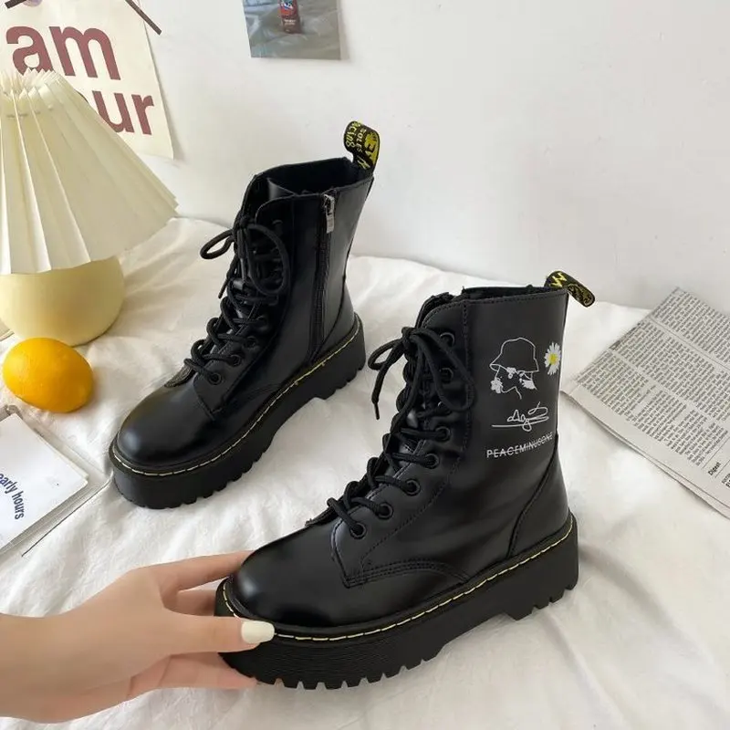 Nice Brand Women's Shoes Platform Oxford Sole PU Upper Lace-up Zipper Women Boots Shoes Increase Height Ladies Black Boots
Nice Brand Women's Shoes Platform Oxford Sole PU Upper Lace-up Zipper Women Boots Shoes Increase Height Ladies Black Boots