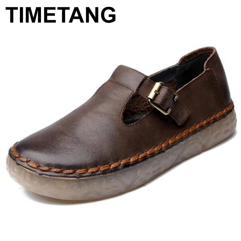 TIMETANG 2020 New Spring / Fall Genuine Leather Casual Round Toe Buckle Strap Stitching Platform Women Shoes
TIMETANG 2020 New Spring / Fall Genuine Leather Casual Round Toe Buckle Strap Stitching Platform Women Shoes