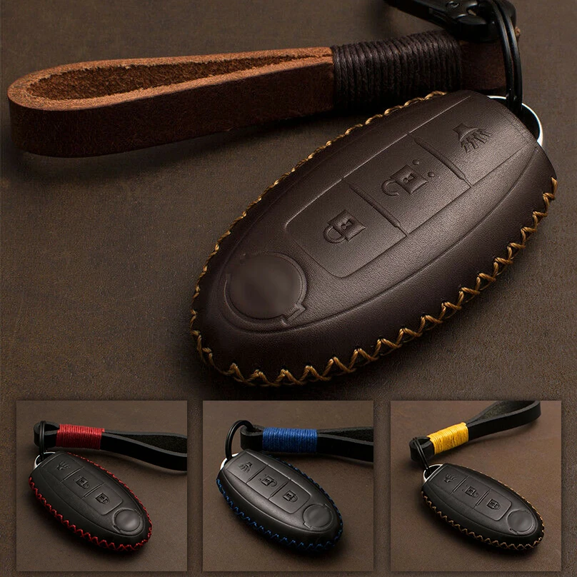 3 Button Genuine Leather Cover Keyfob For Nissan Altima Maxima GTR Remote Smart Key Case
3 Button Genuine Leather Cover Keyfob For Nissan Altima Maxima GTR Remote Smart Key Case