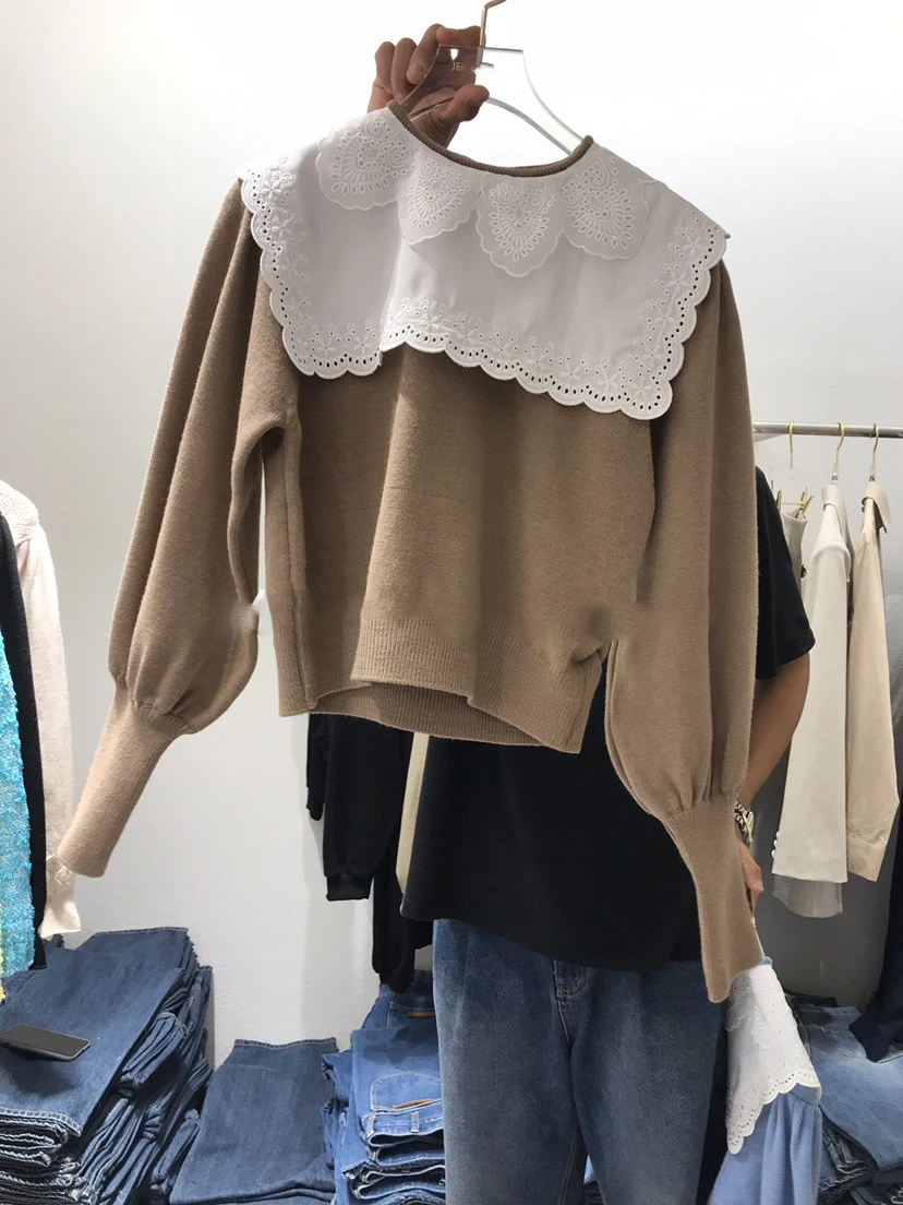 VANOVICH 2022 Autumn and Winter New Lace Navy Collar Puff Sleeve Long Sleeve All-match Age-reducing Short Sweater Women
VANOVICH 2022 Autumn and Winter New Lace Navy Collar Puff Sleeve Long Sleeve All-match Age-reducing Short Sweater Women