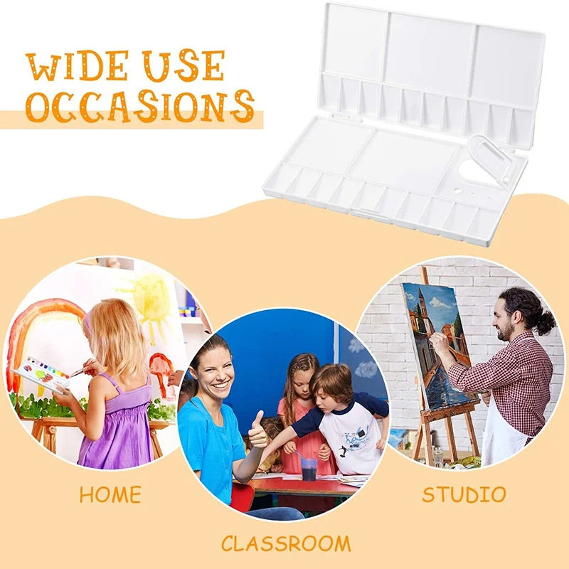 2Pcs Folding Paint Palette Plastic Palette Box Art Watercolor Palette with Thumbhole for Paint Pigment Tool (8 x 4 Inch)
2Pcs Folding Paint Palette Plastic Palette Box Art Watercolor Palette with Thumbhole for Paint Pigment Tool (8 x 4 Inch)