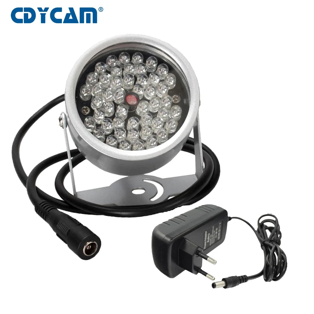 Фото Водонепроницаемый 48 светодиодный осветитель светильник CCTV ИК инфракрасный 850nm