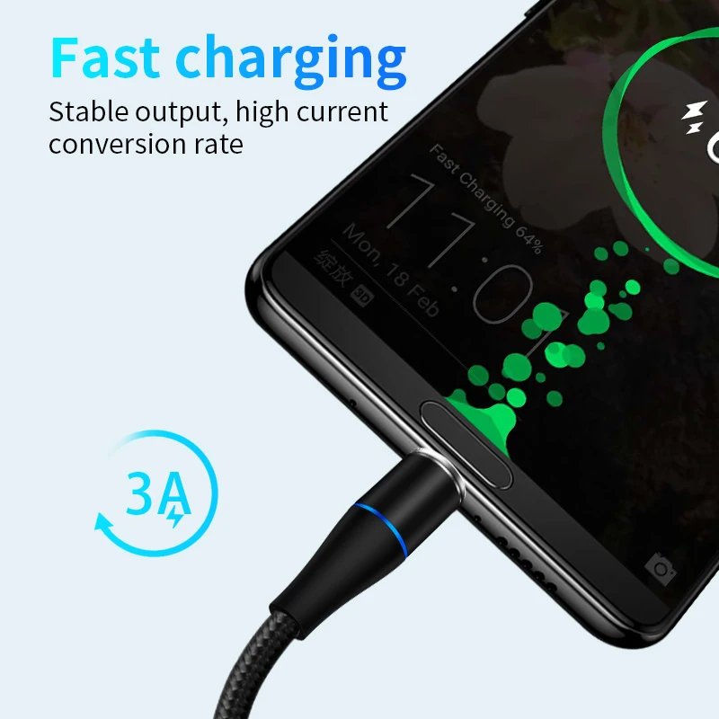 Магнитный USB-кабель Type-C для быстрой зарядки 3 0 зарядное устройство USB Huawei P40 P30 Lite Pro
