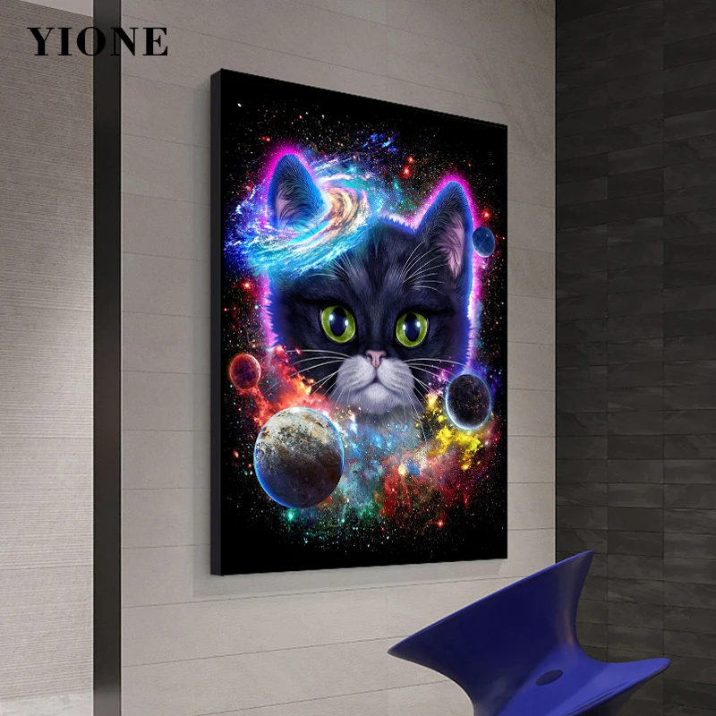 Colorful Planet Cat Canvas Painting Abstract Vast Universe Starry Sky Kitten Head Art Poster Print Wall Picture for Living Room
Colorful Planet Cat Canvas Painting Abstract Vast Universe Starry Sky Kitten Head Art Poster Print Wall Picture for Living Room