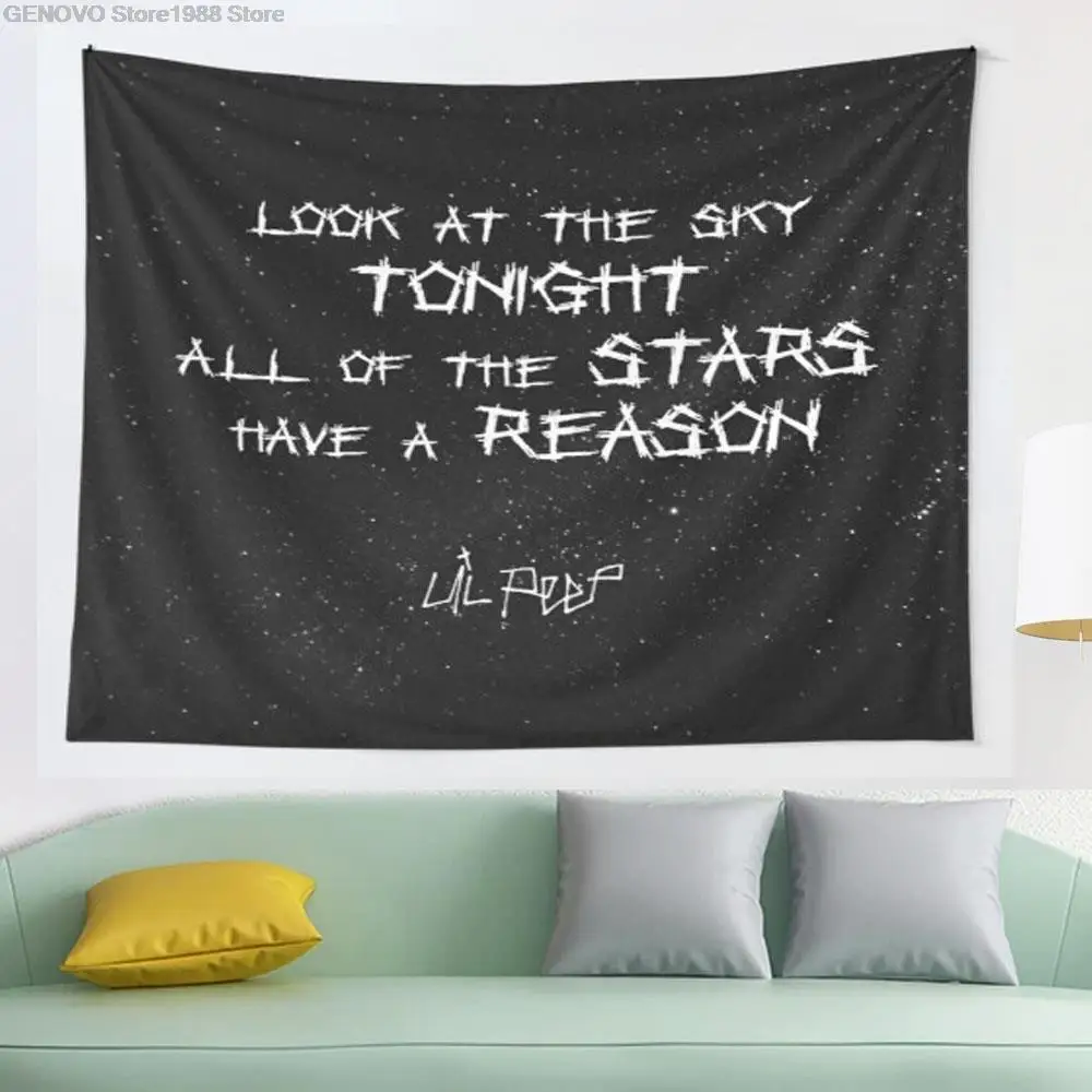 

Lil Peep Stern Einkaufen Texte Sternen Hintergrund wandteppich Wandteppich Hängen Wand Dekor Decke Bettwäsche Vorhang Werfen