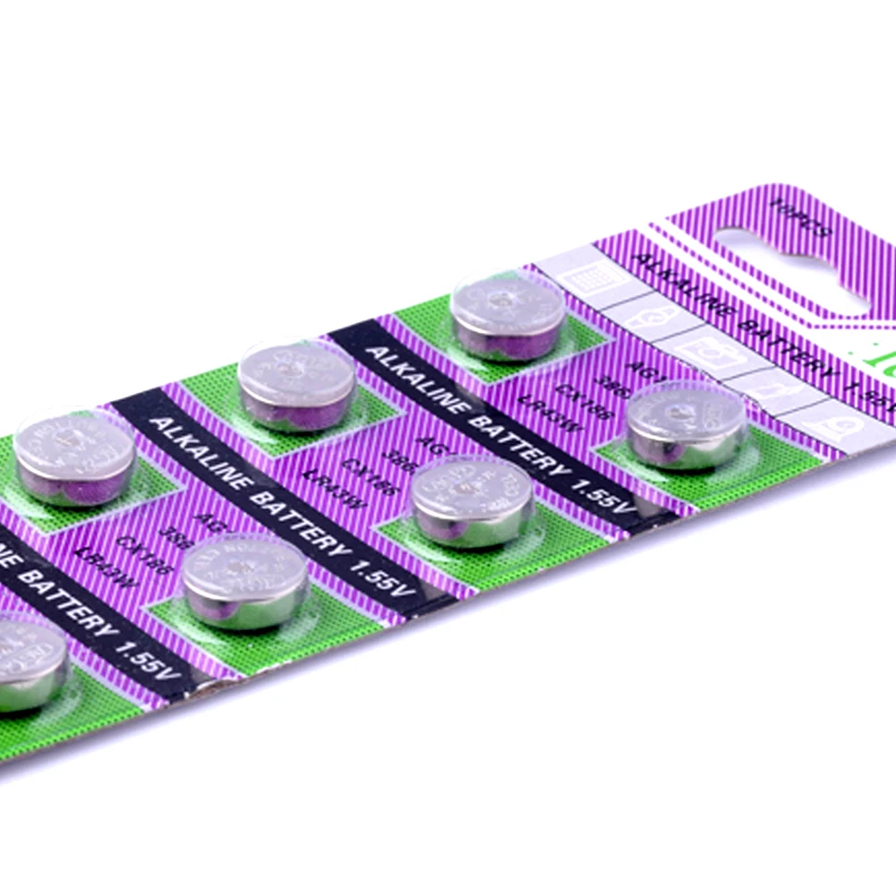 Button Batteries 10Pcs AG12 SR43 186 SR1142 1.55V Cell Coin Alkaline Battery For Watch computer Remote Control Calculator
Button Batteries 10Pcs AG12 SR43 186 SR1142 1.55V Cell Coin Alkaline Battery For Watch computer Remote Control Calculator