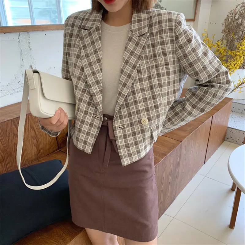 HziriP Leisure High Waist Women Plaid Loose Vintage 2020 Geometric All Match Brief Chic Office Lady Gentle Casual Woolen Blazers
HziriP Leisure High Waist Women Plaid Loose Vintage 2020 Geometric All Match Brief Chic Office Lady Gentle Casual Woolen Blazers