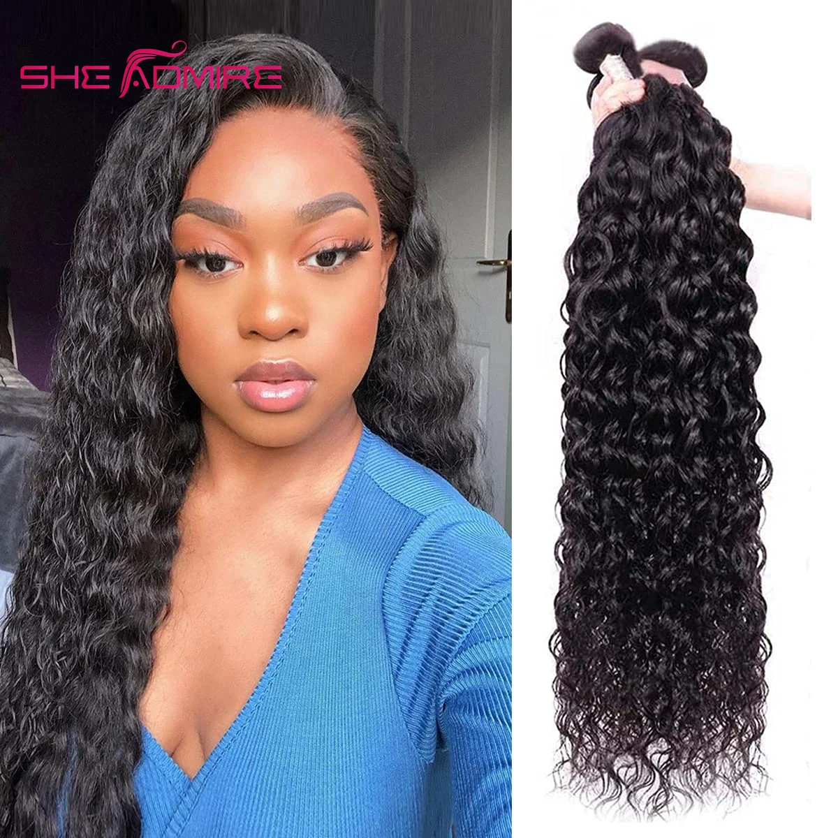 She Admire 32 34 36 38 40Inch Water Wave Human Hair Bundles Brazilian Remy Hair Extensions 1/3/4 Pcs Deals Sale For Black Women
She Admire 32 34 36 38 40Inch Water Wave Human Hair Bundles Brazilian Remy Hair Extensions 1/3/4 Pcs Deals Sale For Black Women