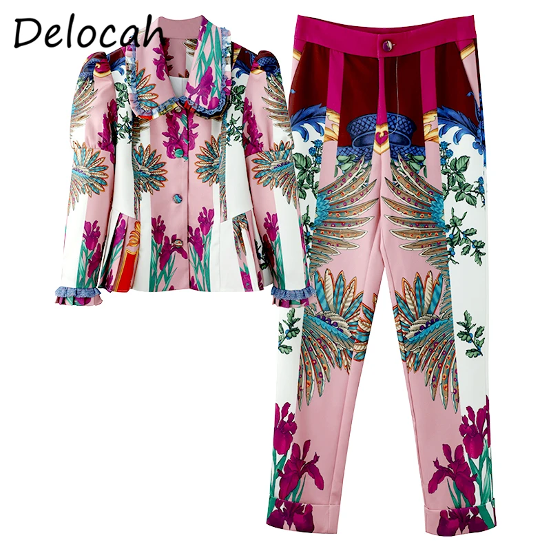 Delocah Women Summer Fashion DesignerPants Set Ruffles Long Sleeve Blouses + High Waist Printed Long Pants 2 TwoPiecesSuits
Delocah Women Summer Fashion DesignerPants Set Ruffles Long Sleeve Blouses + High Waist Printed Long Pants 2 TwoPiecesSuits