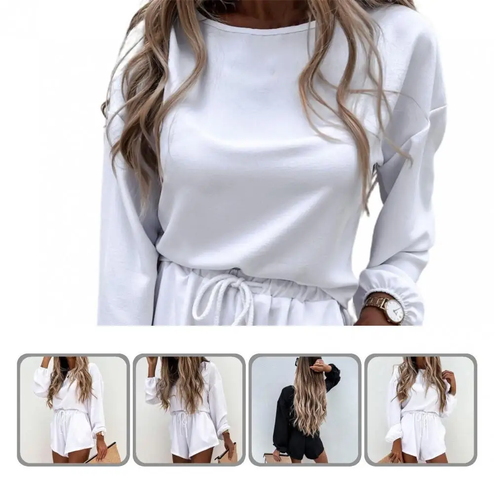 Thermal Drawstring O-Neck Long Sleeve Top Shorts Suit for Daily Wear Casual
Thermal Drawstring O-Neck Long Sleeve Top Shorts Suit for Daily Wear Casual