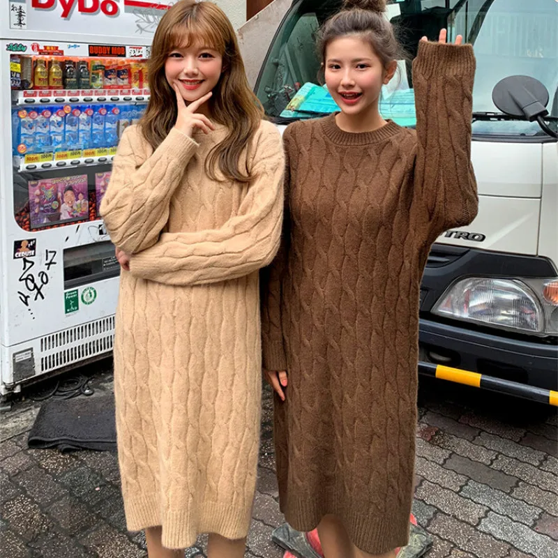 Wavsiyier Jumper Dresses Winter Woman Pollover Korean Style Autumn New Sweater Dress Women 2020 Thick Knitted Warm Casual Solid
Wavsiyier Jumper Dresses Winter Woman Pollover Korean Style Autumn New Sweater Dress Women 2020 Thick Knitted Warm Casual Solid