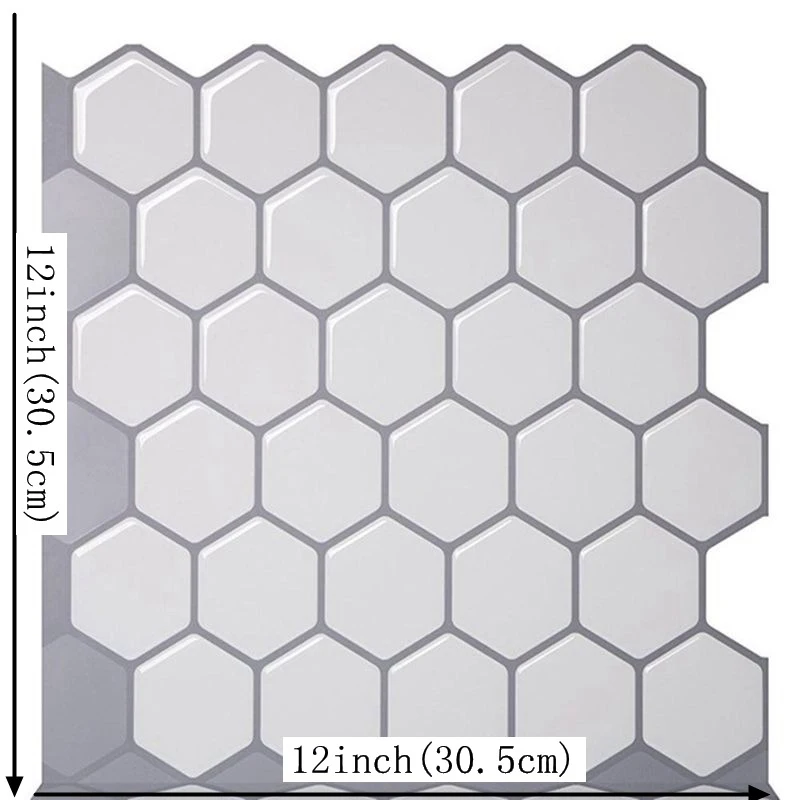 3D Self Adhesive Mosaic Wall Tile Sticker White Hexagon Style Wall Sticker Home Kitchen Decoration
3D Self Adhesive Mosaic Wall Tile Sticker White Hexagon Style Wall Sticker Home Kitchen Decoration