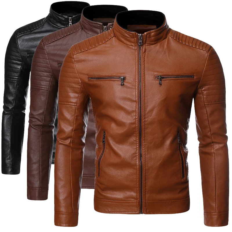 2021 Men's Leather Jacket Motorcycle Casual PU Coats Fashion Jackets Slim Fit PU Coat Men Zipper Solid Male Full Regular Stand
2021 Men's Leather Jacket Motorcycle Casual PU Coats Fashion Jackets Slim Fit PU Coat Men Zipper Solid Male Full Regular Stand