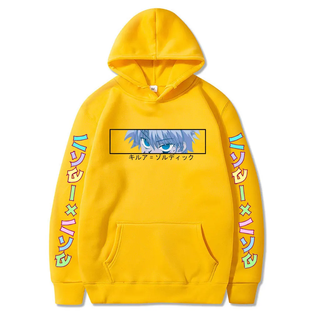 Hunter X Hunter Killua Eyes Hoodie Japanese Anime Print Loose Casual Men Hooded Sweatshirt Harajuku Pullover Hoodie New Tops
Hunter X Hunter Killua Eyes Hoodie Japanese Anime Print Loose Casual Men Hooded Sweatshirt Harajuku Pullover Hoodie New Tops