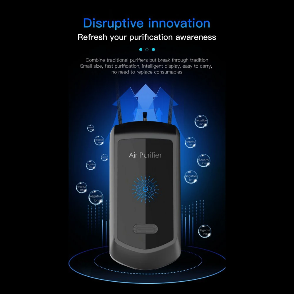 Fashionable Personal Wearable Mini Portable Car Oxygen Bar Negative Ion Generator Hanging Neck Air Purifier Black
Fashionable Personal Wearable Mini Portable Car Oxygen Bar Negative Ion Generator Hanging Neck Air Purifier Black