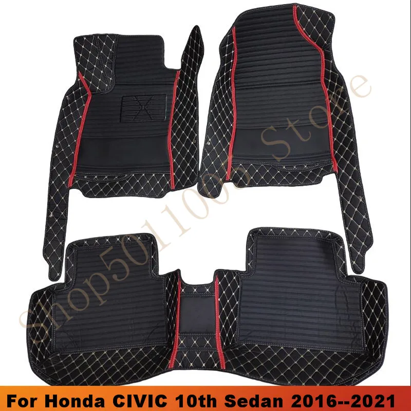

Car Floor Mats For Honda CIVIC 10th Sedan 2016 2017 2018 2019 2020 2021 Auto Interior Accessories Rugs Dash Waterproof Carpets