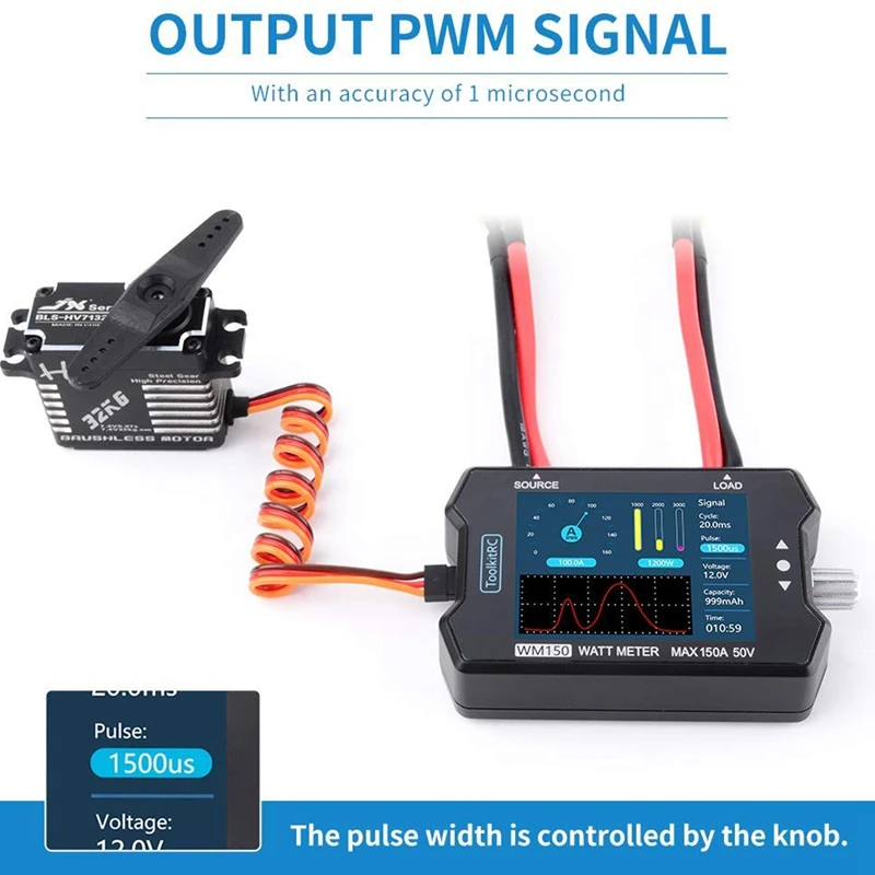 ToolkitRC WM150 Watt Meter 150A 50V Motor Power Meter High Precision PPM Signal Output Tester
ToolkitRC WM150 Watt Meter 150A 50V Motor Power Meter High Precision PPM Signal Output Tester