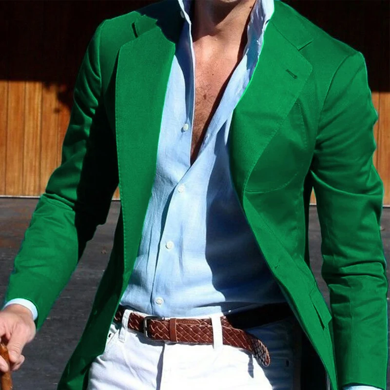 Green Blazer for Men with Notched Lapel One Piece Suit Jacket Slim Fit Casual Male Coat New Male Fashion Clothes
Green Blazer for Men with Notched Lapel One Piece Suit Jacket Slim Fit Casual Male Coat New Male Fashion Clothes